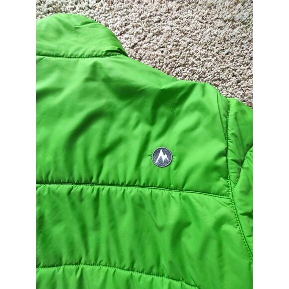 Marmot Jacket Women's M Green Long Sleeve Full Zip Mock Neck Puffer *Stains - Picture 13 of 16